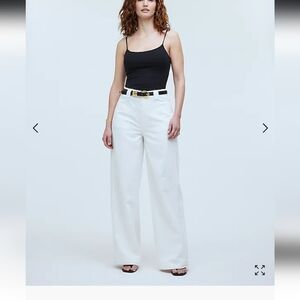 NWT Madewell curvy superwide white pants